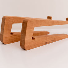 Load image into Gallery viewer, Dual Wooden Laptop Dock – Solid Wood