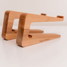 Load image into Gallery viewer, Dual Wooden Laptop Dock – Solid Wood