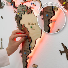 Load image into Gallery viewer, 3D LED Wooden World Map 3.0 Fusion