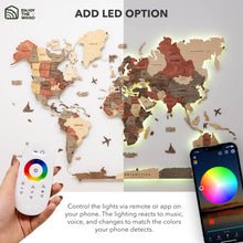 Load image into Gallery viewer, 3D LED Wooden World Map 3.0 Fusion