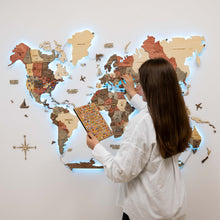 Load image into Gallery viewer, 3D LED Wooden World Map 3.0 Fusion