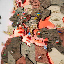 Load image into Gallery viewer, 3D LED Wooden World Map 3.0 Fusion