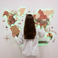 Load image into Gallery viewer, 3D LED Wooden World Map 3.0 Fusion