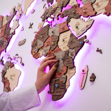 Load image into Gallery viewer, 3D LED Wooden World Map 3.0 Fusion