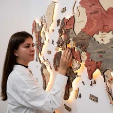 Load image into Gallery viewer, 3D LED Wooden World Map 3.0 Fusion