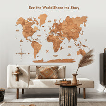 Load image into Gallery viewer, Wooden Map Quotes