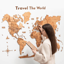 Load image into Gallery viewer, Wooden Map Quote Sign - Gold