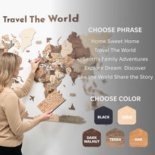 Load image into Gallery viewer, Wooden Map Quote Sign - Oak
