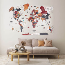 Load image into Gallery viewer, 3D Wooden World Map Onyx