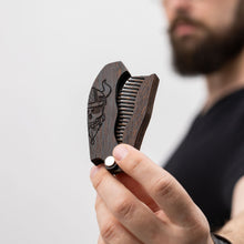 Load image into Gallery viewer, Wooden Beard Comb – Viking Design