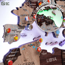 Load image into Gallery viewer, 3D LED / LUMINOUS Wooden World Map 3.0 Cappuccino