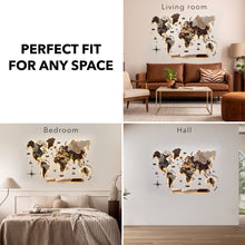 Load image into Gallery viewer, 3D LED / LUMINOUS Wooden World Map 3.0 Cappuccino