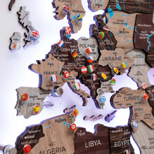 Load image into Gallery viewer, 3D LED / LUMINOUS Wooden World Map 3.0 Cappuccino