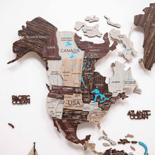Load image into Gallery viewer, 3D LED / LUMINOUS Wooden World Map 3.0 Cappuccino