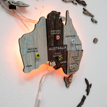 Load image into Gallery viewer, 3D LED / LUMINOUS Wooden World Map 3.0 Cappuccino