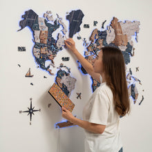 Load image into Gallery viewer, 3D LUMINOUS LED Wooden World Map 2.0 Mystery