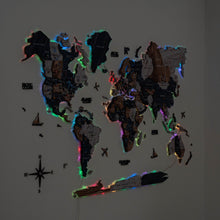 Load image into Gallery viewer, 3D LUMINOUS LED Wooden World Map 2.0 Mystery