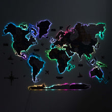 Load image into Gallery viewer, 3D LUMINOUS LED Wooden World Map 2.0 Mystery