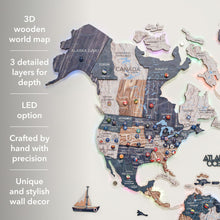 Load image into Gallery viewer, 3D LUMINOUS LED Wooden World Map 2.0 Mystery