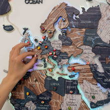 Load image into Gallery viewer, 3D LUMINOUS LED Wooden World Map 2.0 Mystery