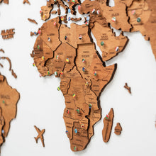 Load image into Gallery viewer, 3D Wooden World Map Oak