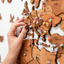Load image into Gallery viewer, 3D Wooden World Map Oak
