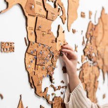 Load image into Gallery viewer, 3D Wooden World Map Oak