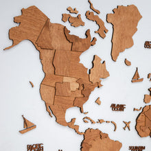 Load image into Gallery viewer, 3D Wooden World Map Oak