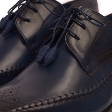Load image into Gallery viewer, The Moon Navy Blue Leather Derby Men  Shoe