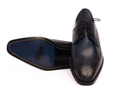 Load image into Gallery viewer, The Moon Navy Blue Leather Derby Men  Shoe