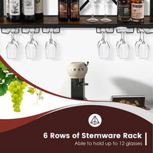 Load image into Gallery viewer, Industrial Rustic Brown Wood Metal Wall Mounted Wine Rack Shelf