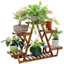 Load image into Gallery viewer, Solid Wood Triangular 6-Shelf Indoor Outdoor Flower Pot Plant Stand