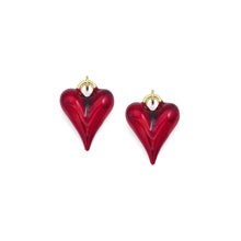 Load image into Gallery viewer, Red Enamel Gold Heart Pendant charm, Sku#Y1074