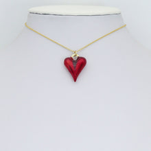 Load image into Gallery viewer, Red Enamel Gold Heart Pendant charm, Sku#Y1074