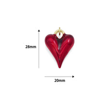Load image into Gallery viewer, Red Enamel Gold Heart Pendant charm, Sku#Y1074