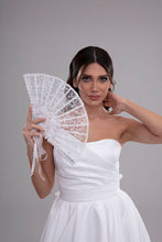 Load image into Gallery viewer, Elegant French Lace Hand Fan for Brides, Bridesmaids