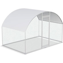 Load image into Gallery viewer, 9.8 Ft x 6.6 Ft Outdoor Metal Chicken Coop with Dome Roof and Waterproof Cover