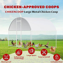 Load image into Gallery viewer, 9.8 Ft x 6.6 Ft Outdoor Metal Chicken Coop with Dome Roof and Waterproof Cover