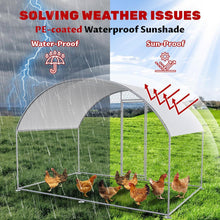 Load image into Gallery viewer, 9.8 Ft x 6.6 Ft Outdoor Metal Chicken Coop with Dome Roof and Waterproof Cover