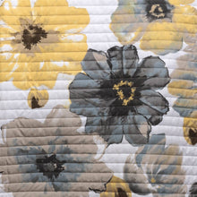 Load image into Gallery viewer, Full/Queen White Yellow Grey Flowers Lightweight Polyester Microfiber Quilt Set
