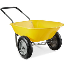 Load image into Gallery viewer, Heavy Duty 2-Wheel Multipurpose Rust Proof Wheelbarrow - Yellow