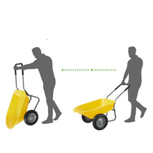 Load image into Gallery viewer, Heavy Duty 2-Wheel Multipurpose Rust Proof Wheelbarrow - Yellow