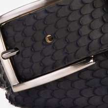 Load image into Gallery viewer, The Majesty Navy Blue Leather Belt