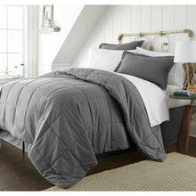 Load image into Gallery viewer, Queen Size 8-Piece Microfiber Reversible Bed-in-a-Bag Comforter Set in Grey