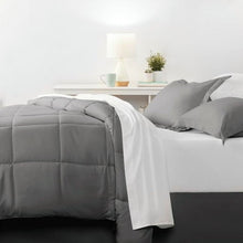 Load image into Gallery viewer, Queen Size 8-Piece Microfiber Reversible Bed-in-a-Bag Comforter Set in Grey