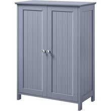 Load image into Gallery viewer, Gray Wood 2-Door Freestanding Bathroom Floor Cabinet Kitchen Storage Cupboard