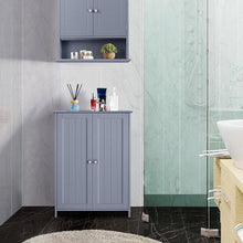 Load image into Gallery viewer, Gray Wood 2-Door Freestanding Bathroom Floor Cabinet Kitchen Storage Cupboard