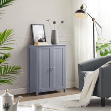 Load image into Gallery viewer, Gray Wood 2-Door Freestanding Bathroom Floor Cabinet Kitchen Storage Cupboard