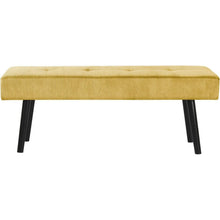 Load image into Gallery viewer, Modern Yellow Corduroy Upholstered End of Bed Bench with Black Metal Legs