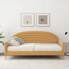 Load image into Gallery viewer, Twin size Mid-Century Modern Yellow Velvet Upholstered Daybed